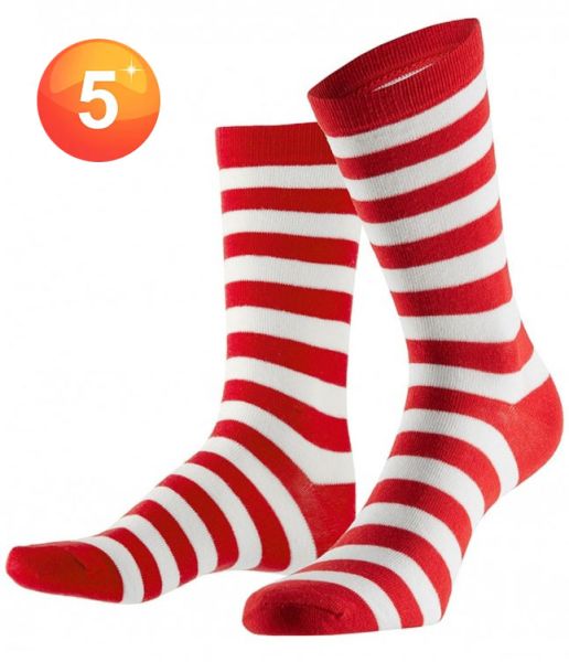 Socken mit Streifen rot weiß