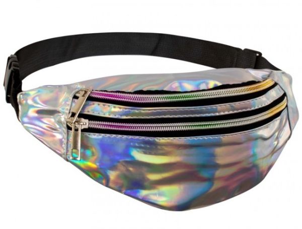Hüfttasche Beuteltasche Hologrammdruck silber
