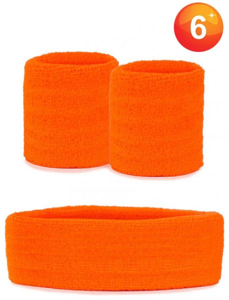 Set Armbänder und Stirnband Neon Orange