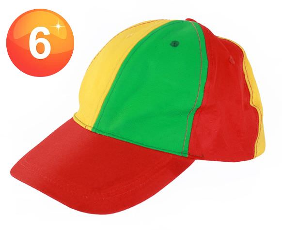 Fasching Mütze rot gelb grün