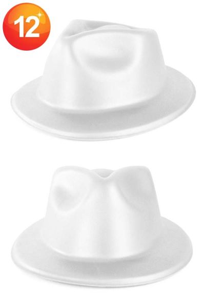 Weiße Fedora-Hüte zum Anziehen
