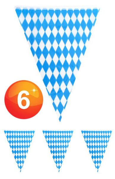 Flaggenlinie Oktoberfest Bayern blau weiß