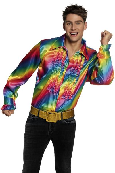 Regenbogen Disco Samba Bluse Partykleidung