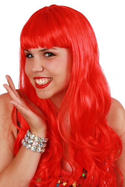 Perücke lange glatte rote Haare