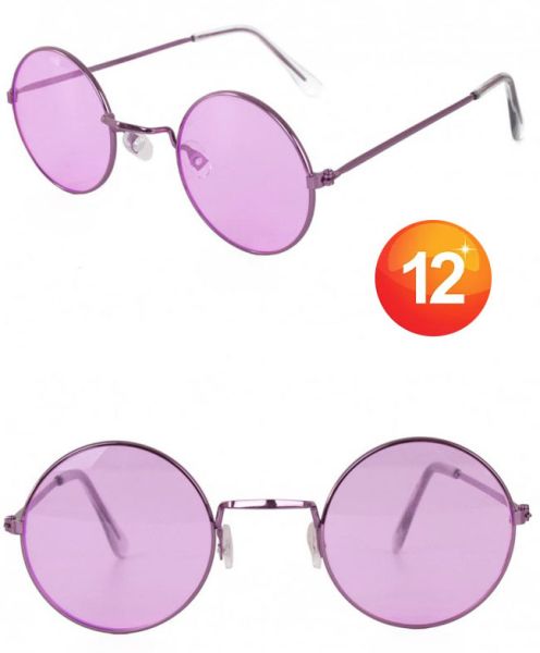 Retro Hippie Brille lila