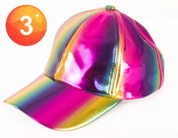 Mütze Holo holografisch Rainbow
