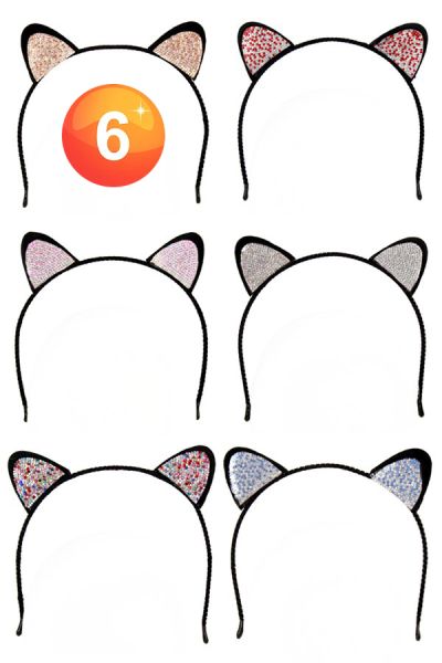 Katzendiademe schwarz mit Strass