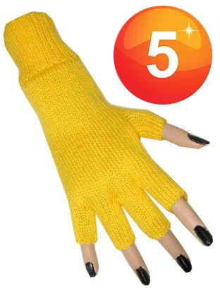 Gelbe Fingerlose Handschuhe gelb