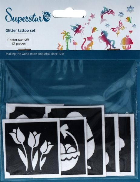 Glitzer Tattoo Schablonen Ostern