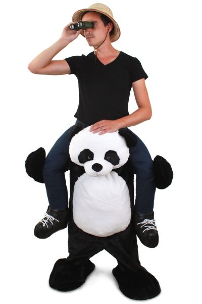 Huckepack lustiges Kostüm getragen von Panda