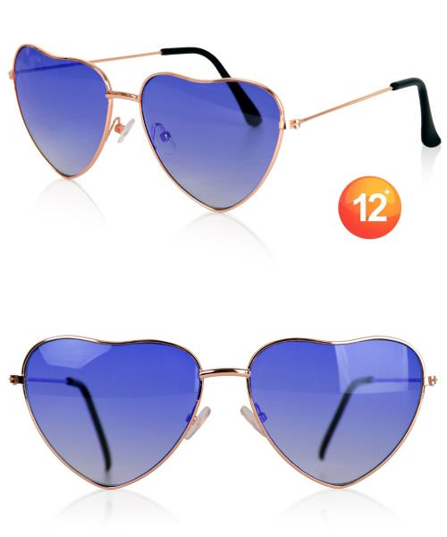Herzförmige Sonnenbrille Blau