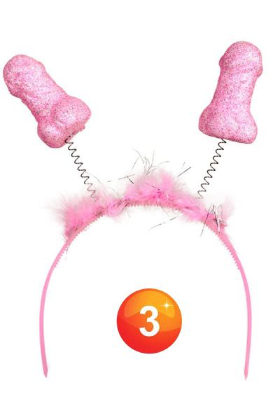 Tiara mit Schwänzen Glitzer rosa