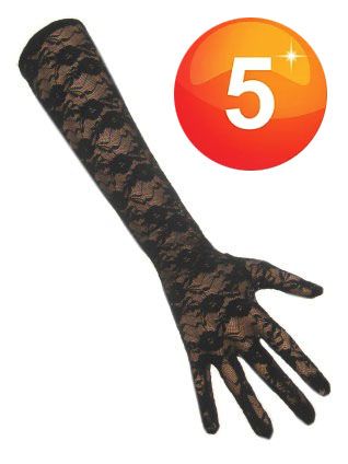 Handschuh Spitze lang schwarz