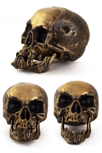 Skelettkopf Zierschädel gold