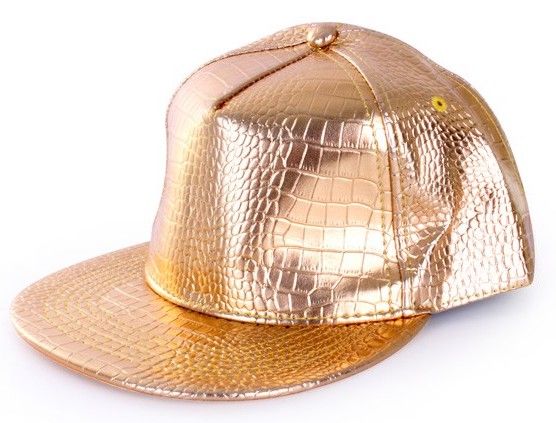 Cap - Baseballcap - Rapper - Gold - Schlangenlederrelief