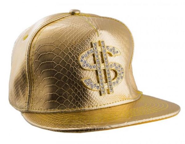 Goldene Baseballkappe mit Dollarzeichen
