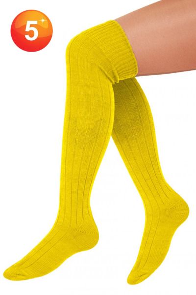 5 Paar gestrickte lange gelbe Socken