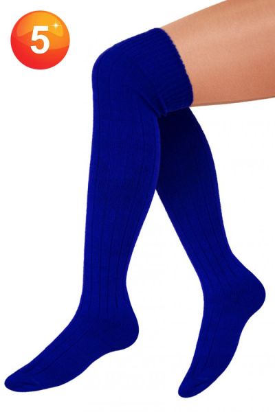 5 Paar gestrickte lange blaue Socken