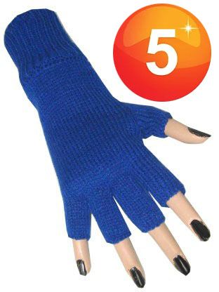 Blaue Fingerlose Handschuhe blau