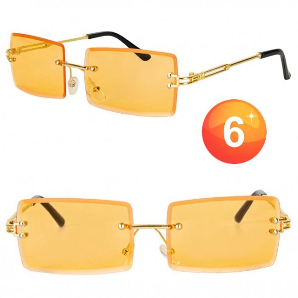 Rechteckige orange Retro-Sonnenbrille im Vintage-S