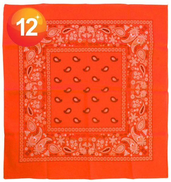 Fluor orange Taschentücher Bandana mit Muster