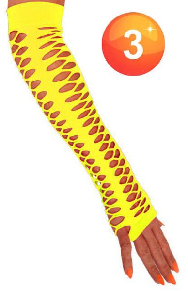 Handschuhe fingerlose große Löcher fluorgelb