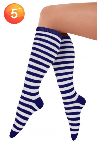 Socken blau weiß gestreift