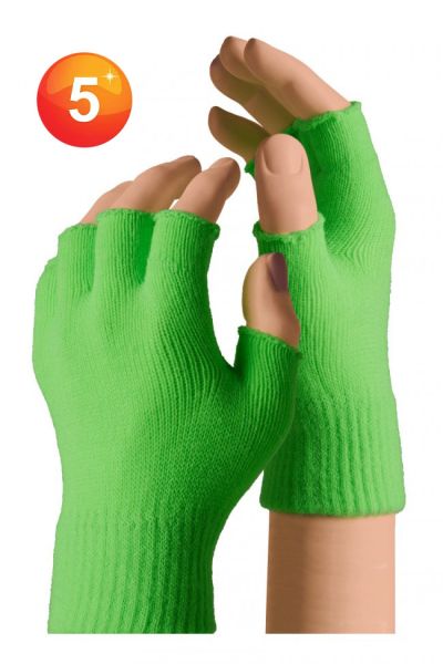  Fingerlose Kinderhandschuhe fluor grün