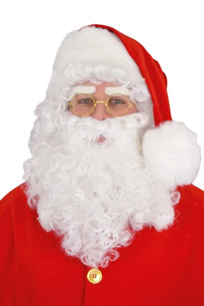 Weihnachtsmann Set Bart und Perücke weiß