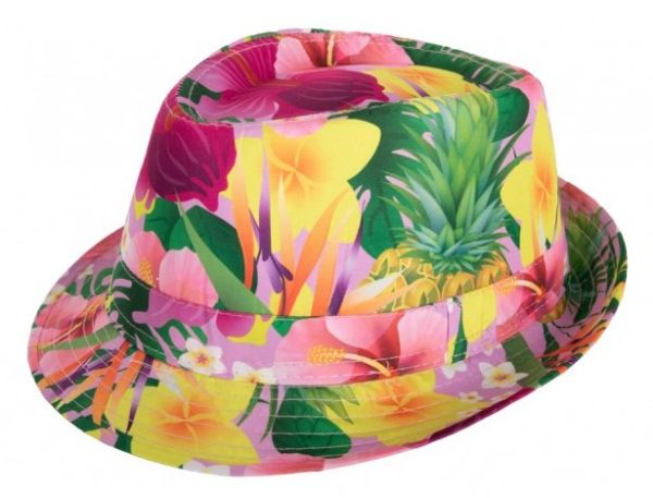 Tropischer exotischer Rosa bedruckter Hut