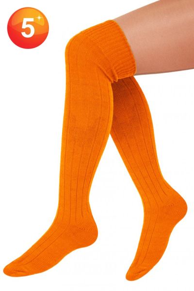 5 Paar gestrickte lange orange Socken
