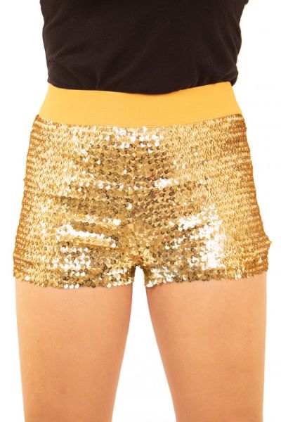 Hotpants mit Pailletten Gold