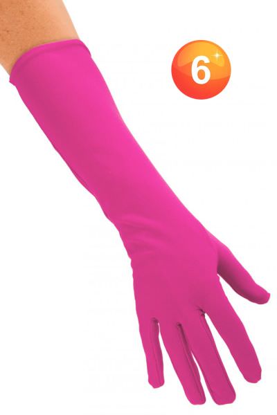 Handschuhe Nylon lang Pink
