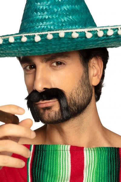 Mexikanischer Schnurrbart schwarz