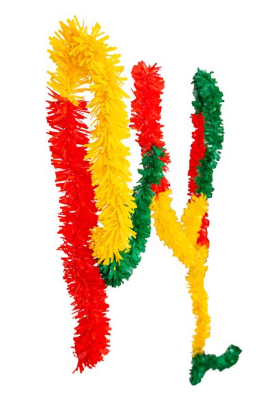 PET-Girlande rot gelb grün Streifen