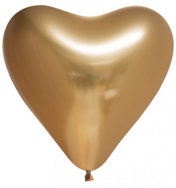 Ballon Herz Gold Chrom