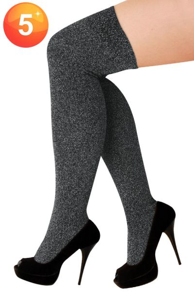 Stay-up Strümpfe Lurex Silber