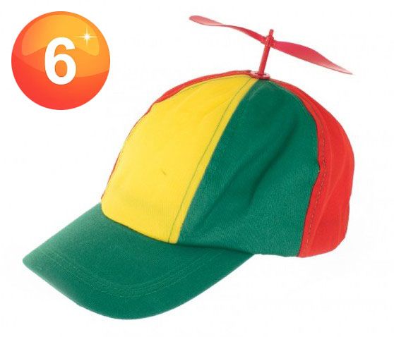 Mütze mit Propeller rot gelb grün Karneval