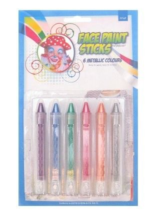 6 Schmink Stifte metallic Farben