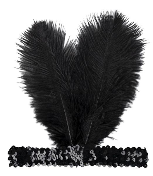 Charleston-Band schwarz mit Pailletten