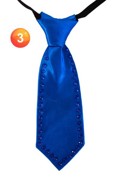 Mini Krawatte blau Strass Steinen