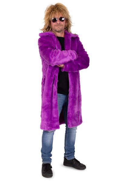 Lange jacke Damen fluo neon Lila Fell