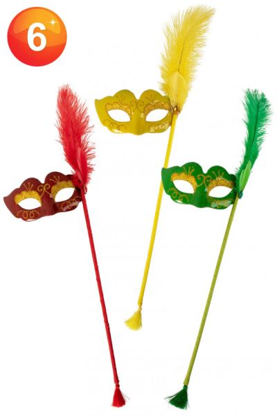 Fasching Augenmaske am Stock