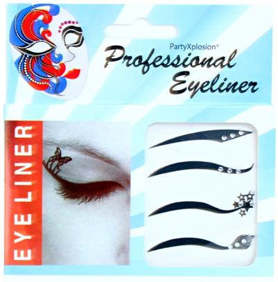 Eyeliner-Sticker 4 Strass-Designs