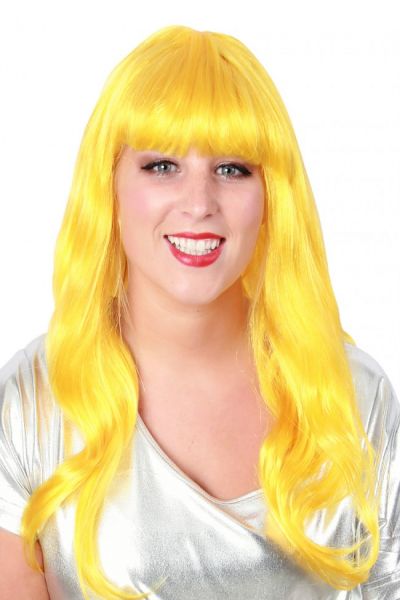 Damen Perücke lange glatte Haare gelb