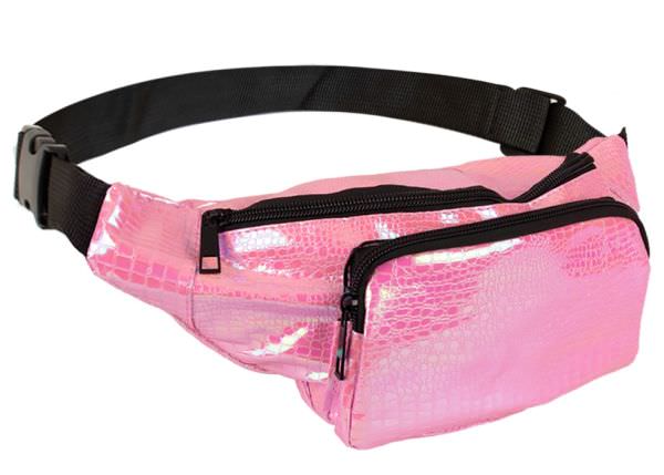 Hüfttasche Schlangenlederdruck rosa Umhängetasche