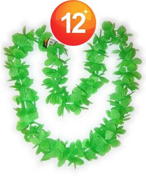 Hawaii Halskette grüne Kränze 12 Stück