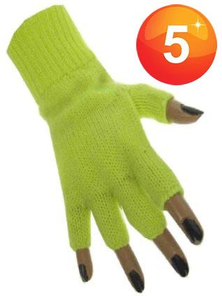  Fingerlose Handschuhe fluor gelb