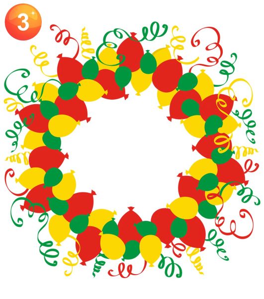 Fensteraufkleber Ballons rot gelb grün Fasching