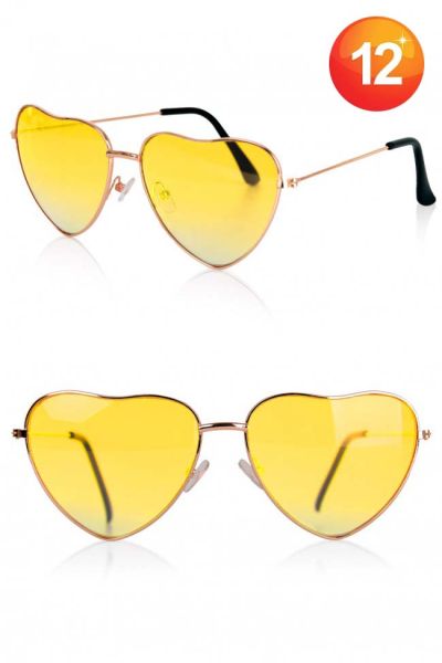 Herzförmige Sonnenbrille Gelb